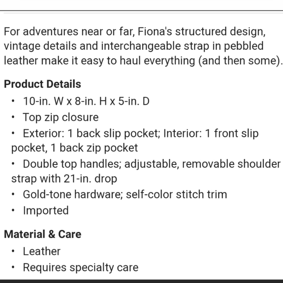 Fossil Fiona Leather Satchel - Picture 14 of 14